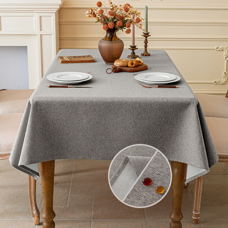 Desk Setup Wallpaper - Dreifeste Tischdecke aus Baumwollleinen, wasserdicht, staubdicht,