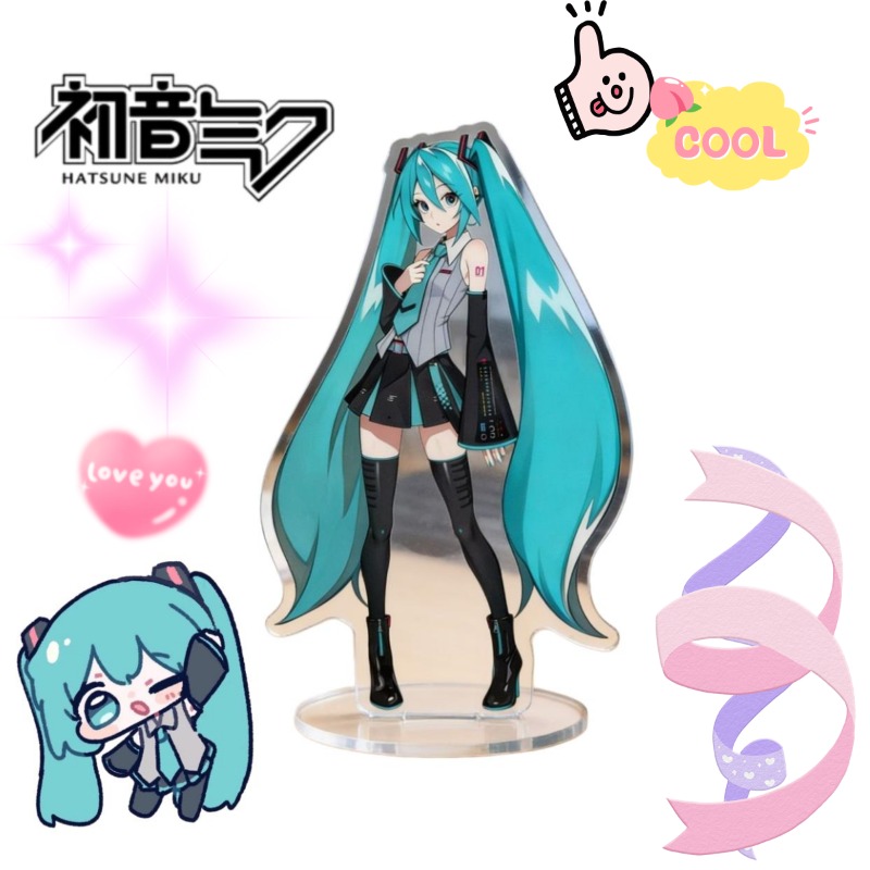 Desk Setup Decor - Hatsune Miku 10cm Acryl-Ständer Niedlicher Anime-Charakter