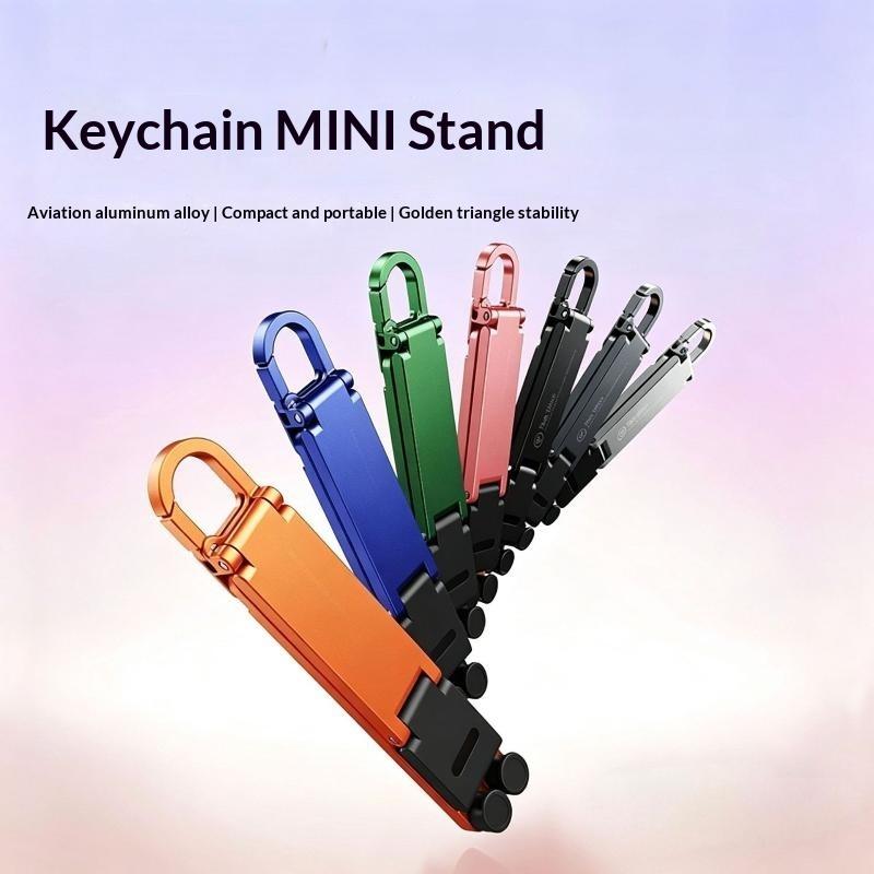 Desk Setup Stand - Faltbarer Mini-Schlüsselanhänger-Handyständer, mehrfach verstellbarer freihändiger Halter