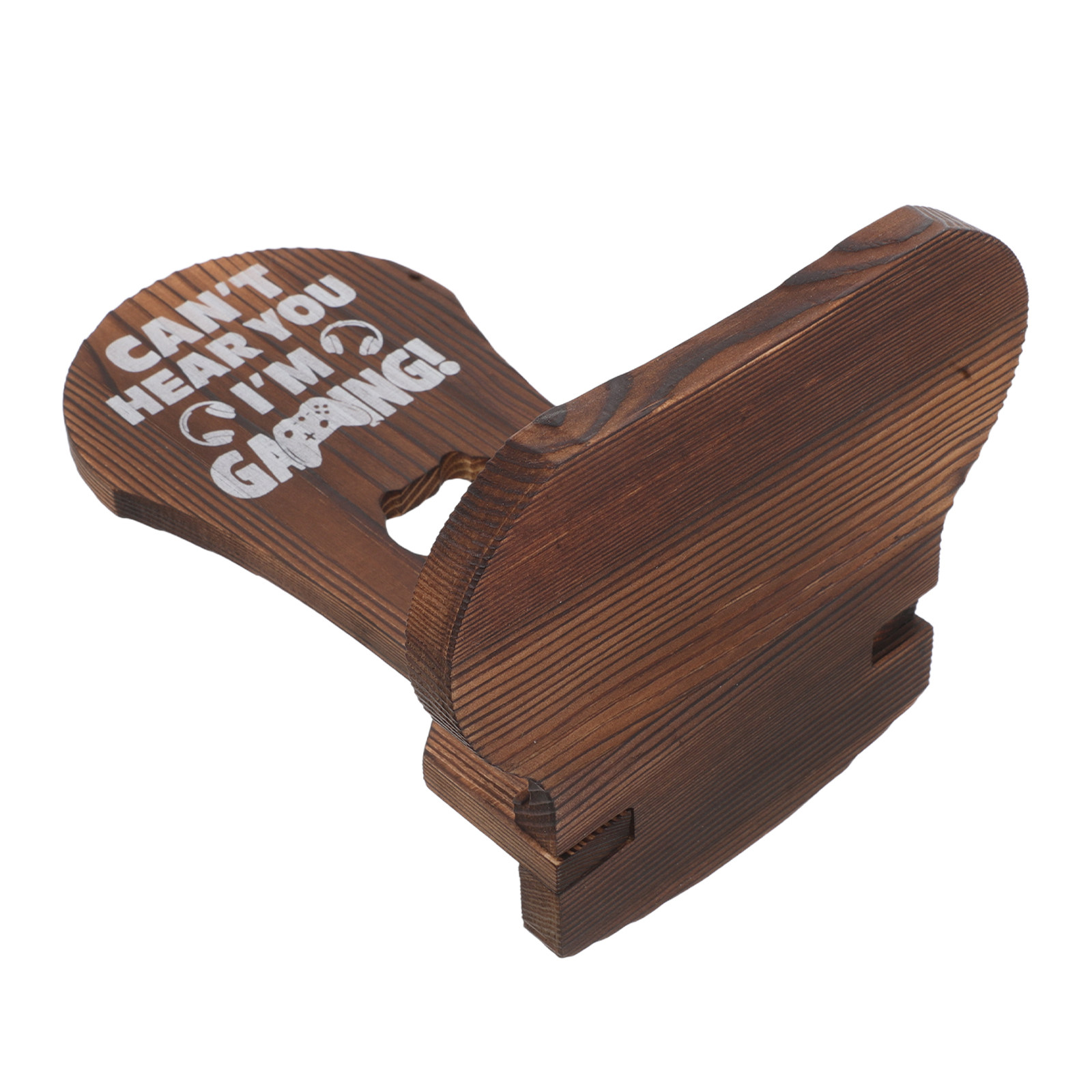 Desk Setup Organizer - Gaming-Kopfhörerständer aus Holz, Schreibtisch-Organizer mit stabiler