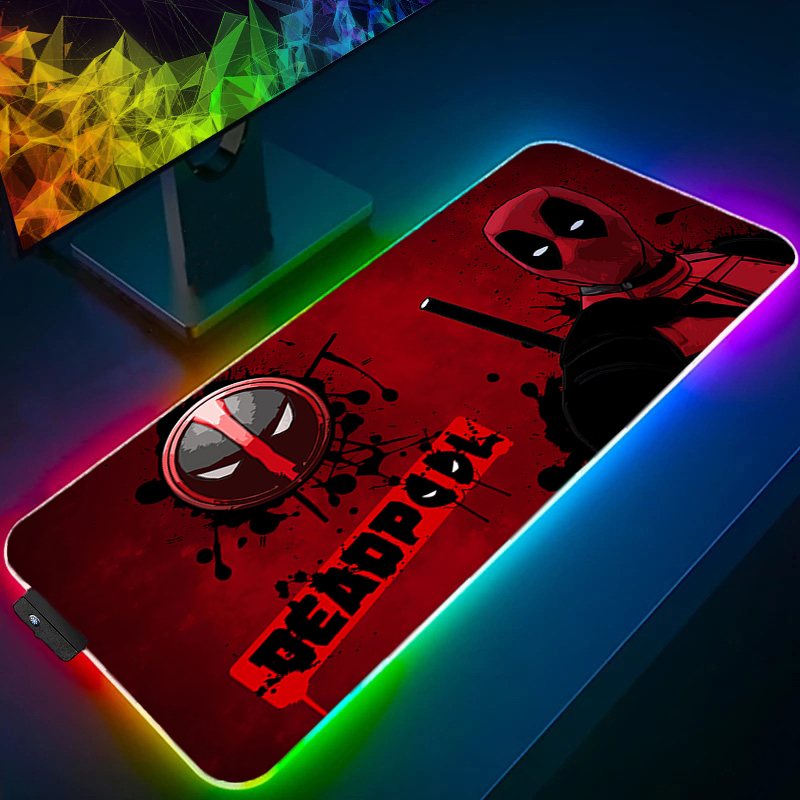 Desk Setup Accessories - LED Mauspad Gaming Hintergrundbeleuchtung Lock Edge