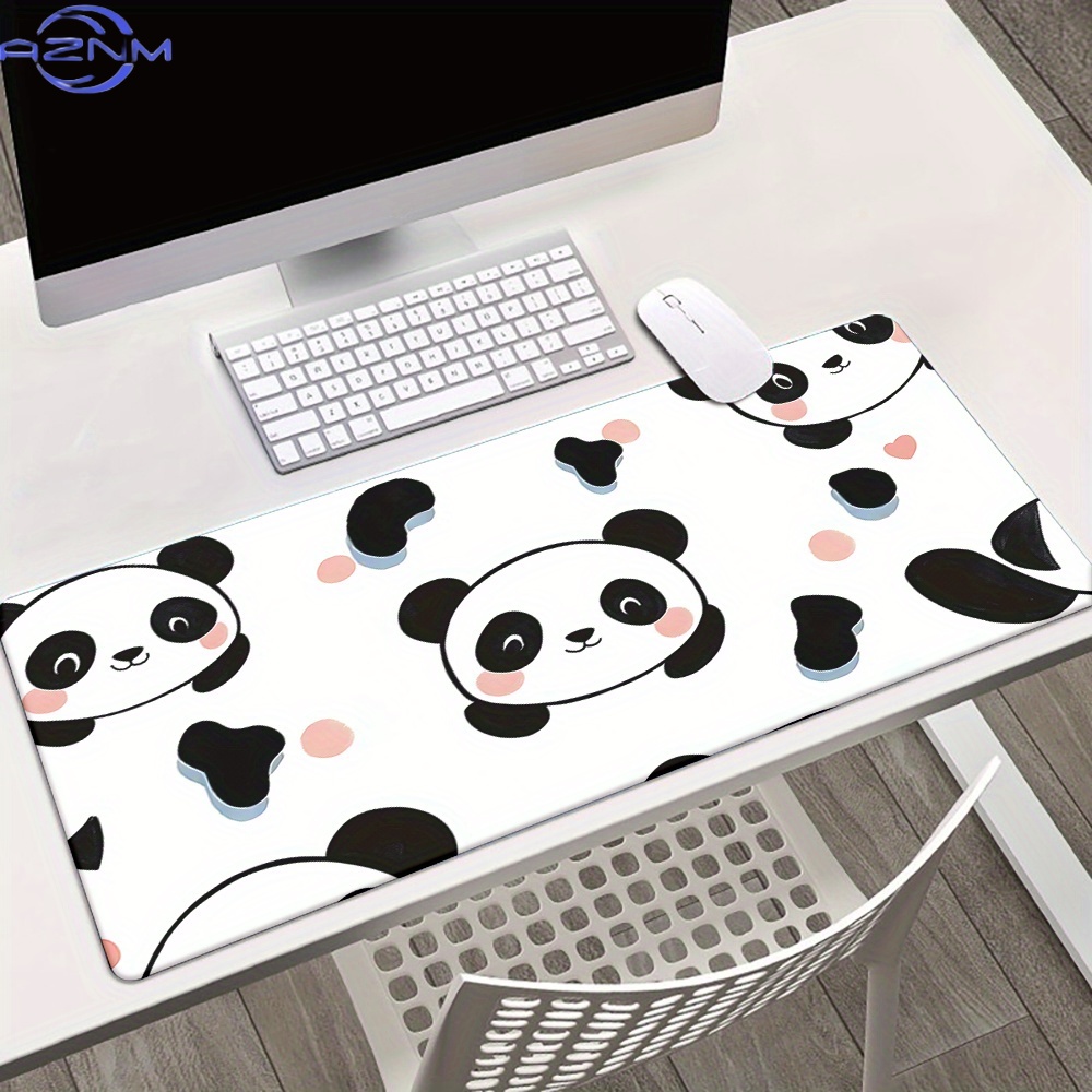 Desk Setup Black And White - 1 Stück Niedliches Panda-Gummi-Mauspad - Schwarz-Weiß-Design