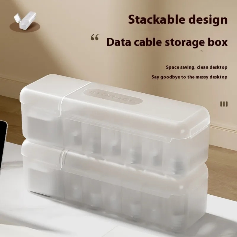 Desk Setup Organizer - Neue Kabelaufbewahrungsbox Organizer Ladegerät-Kabelbox Daten-Kopfhörer-Aufbewahrungsbox mit