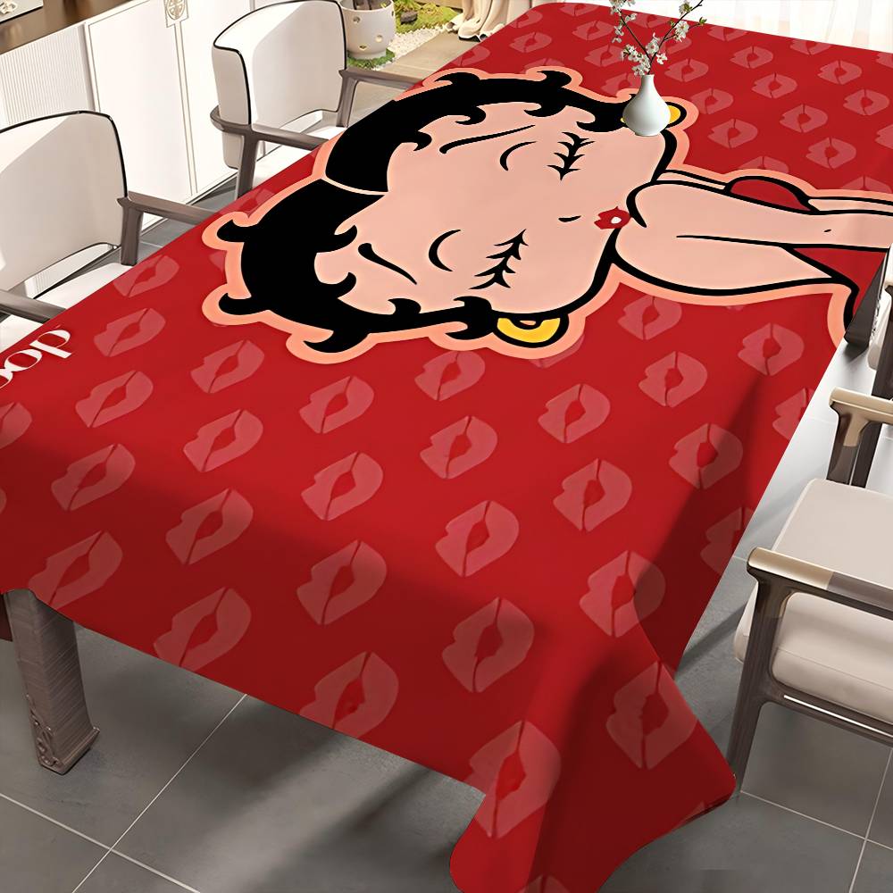 Desk Setup Wallpaper - B-Bettys B-Boops Tischdecke, rechteckige Flecken-Tischdecke, Wachstuch,