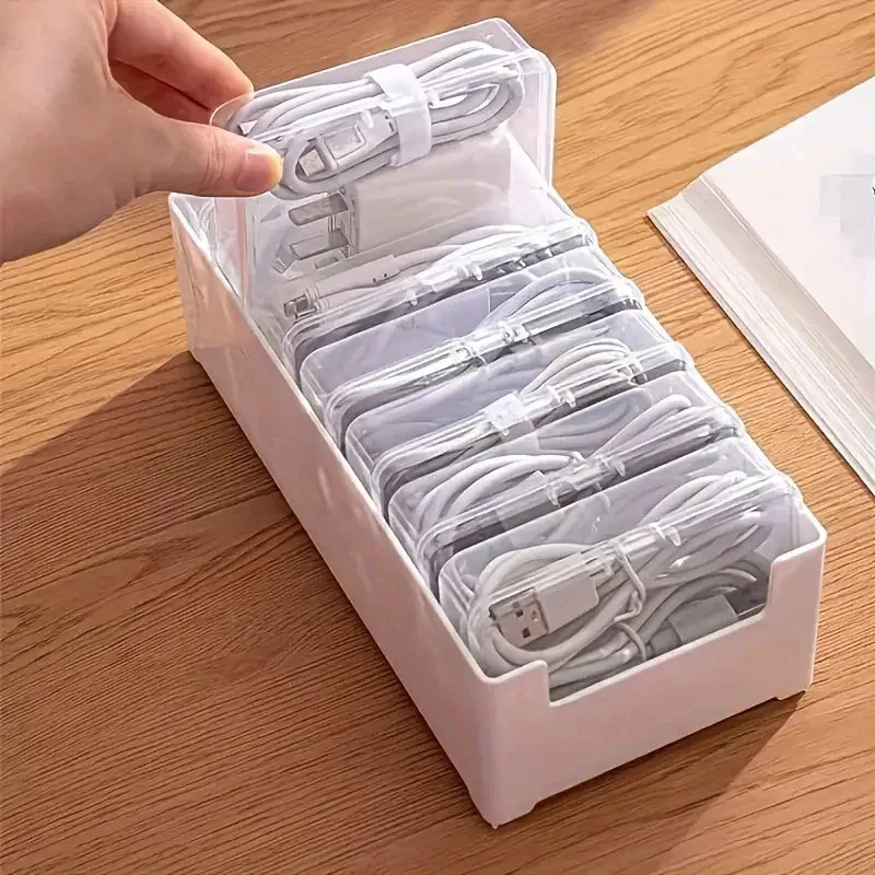 Desk Setup Organizer - Kabelorganisator-Box, Kabelaufbewahrungsbox, Desktop-Kabelmanagement-Tool für Ladegeräte, Apple