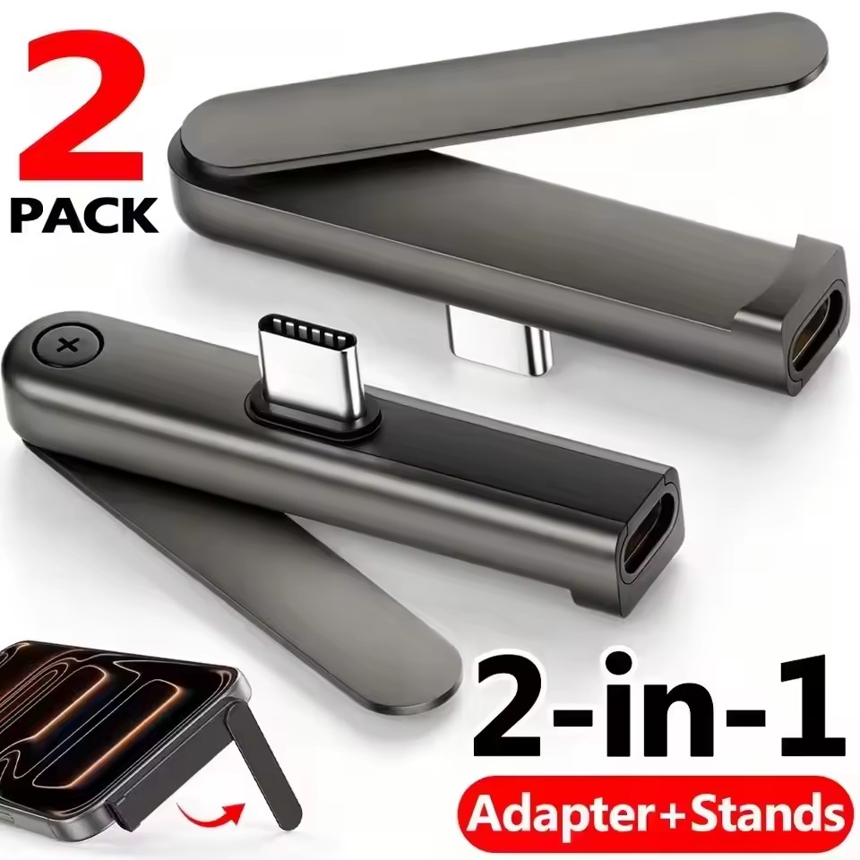 Desk Setup Stand - 2/1 Stück Tragbarer USB-C-zu-3,5-mm-Audio-Adapter, Faltbarer Adapter,