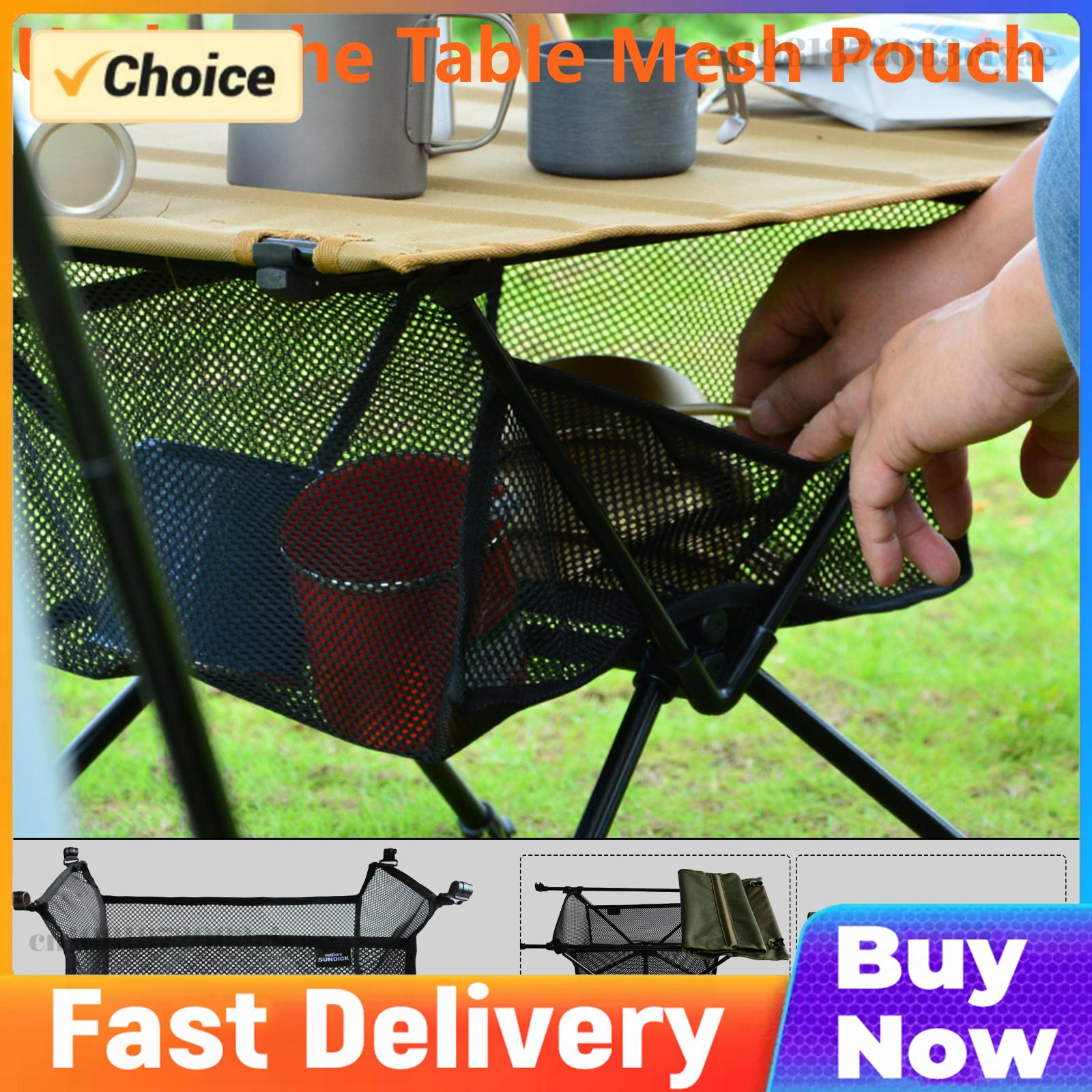 Desk Setup Organizer - Unter-Tisch-Netzbeutel, faltbare Outdoor-Netztasche, Picknick-Untertisch-Aufbewahrung, hängende Netztasche