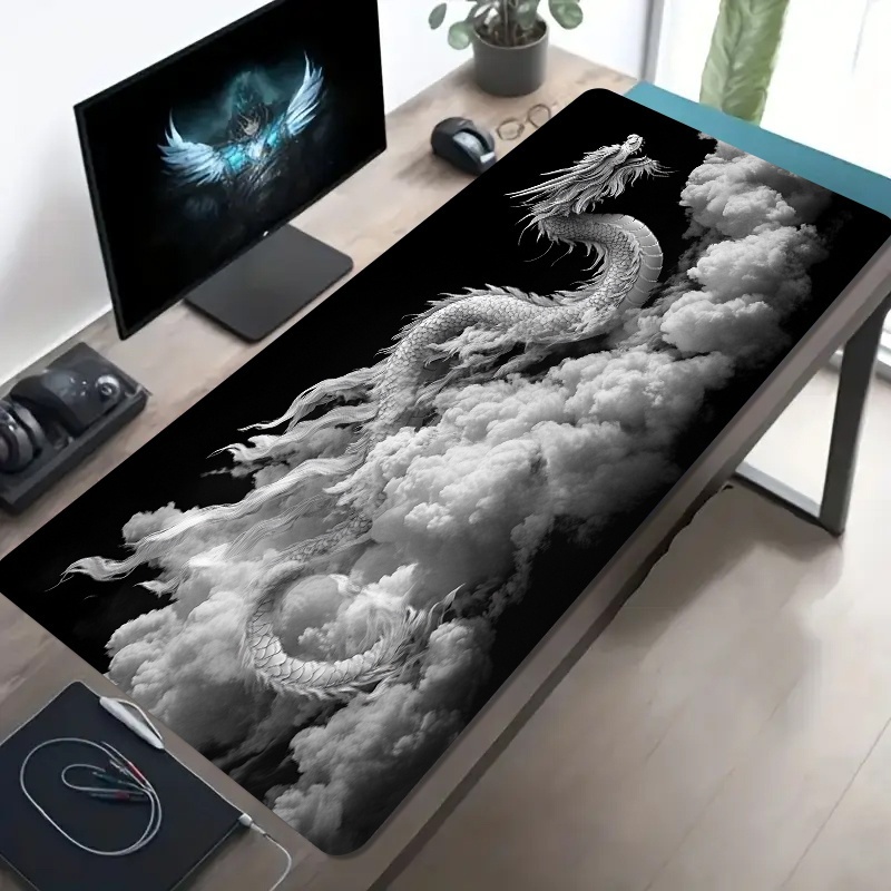 Schwarz-Weißes Drachen-Gaming- – Desk Setup Black And White Bewertung und Preis