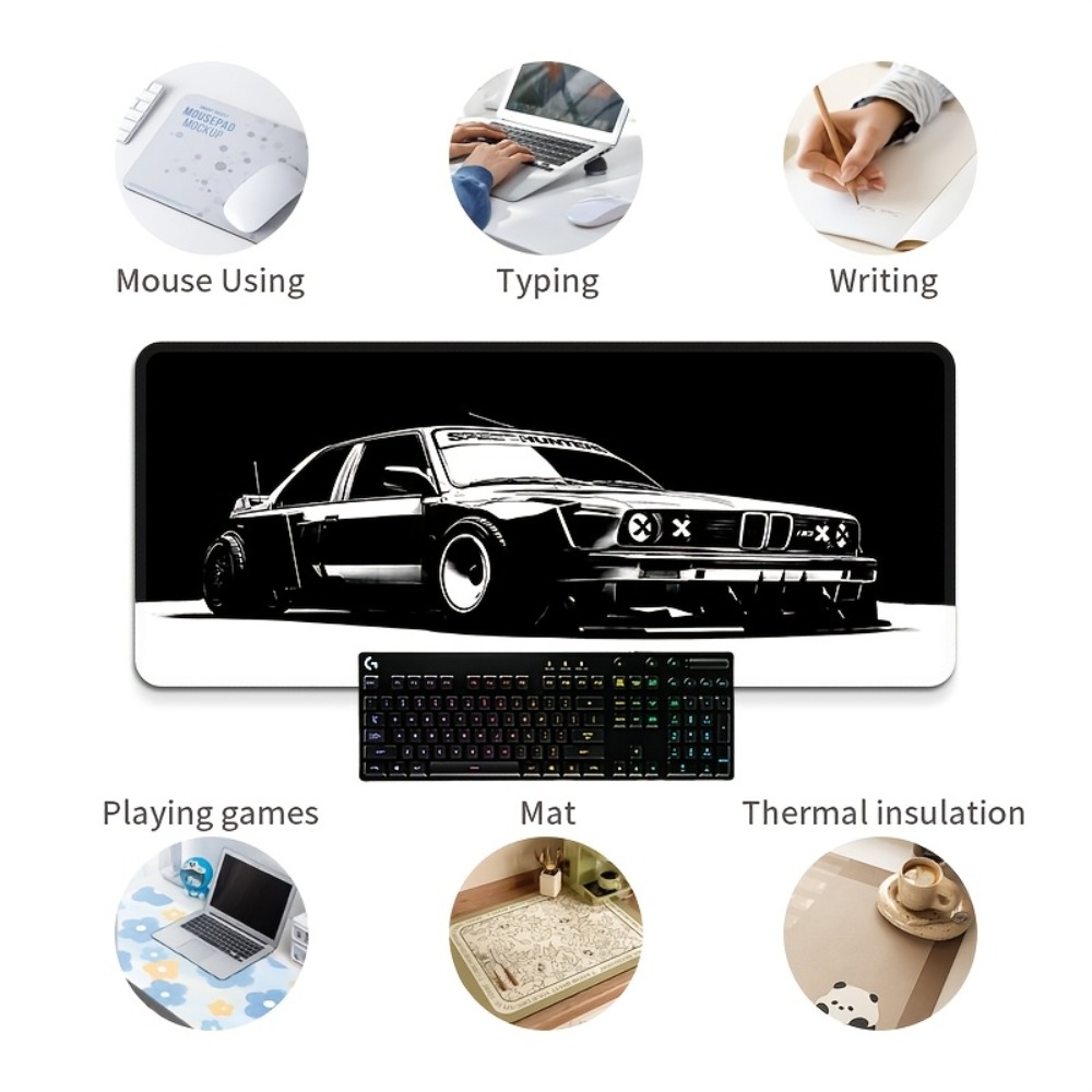 Große Schwarz-Weiße Auto-Gamin – Desk Setup Black And White Bewertung und Preis