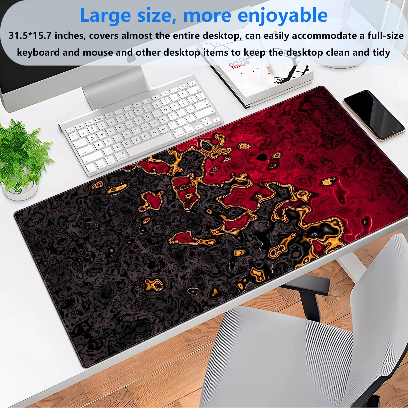 Rot-Schwarzes Extra Großes Gam – Rubber Mat Desk Bewertung und Preis