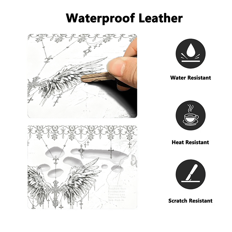 Leder-Mauspad Schwarz Weiß Ani – Desk Setup Mat Bewertung und Preis